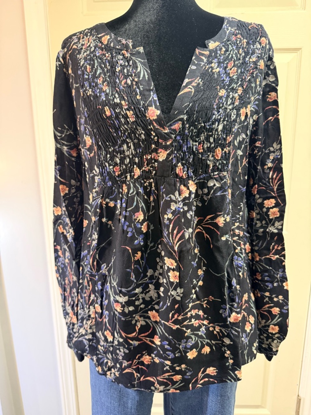 Lucky Brand Black Floral Blouse